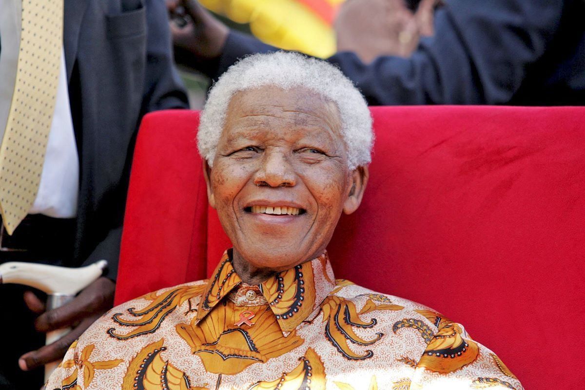A photo of Nelson Mandela.