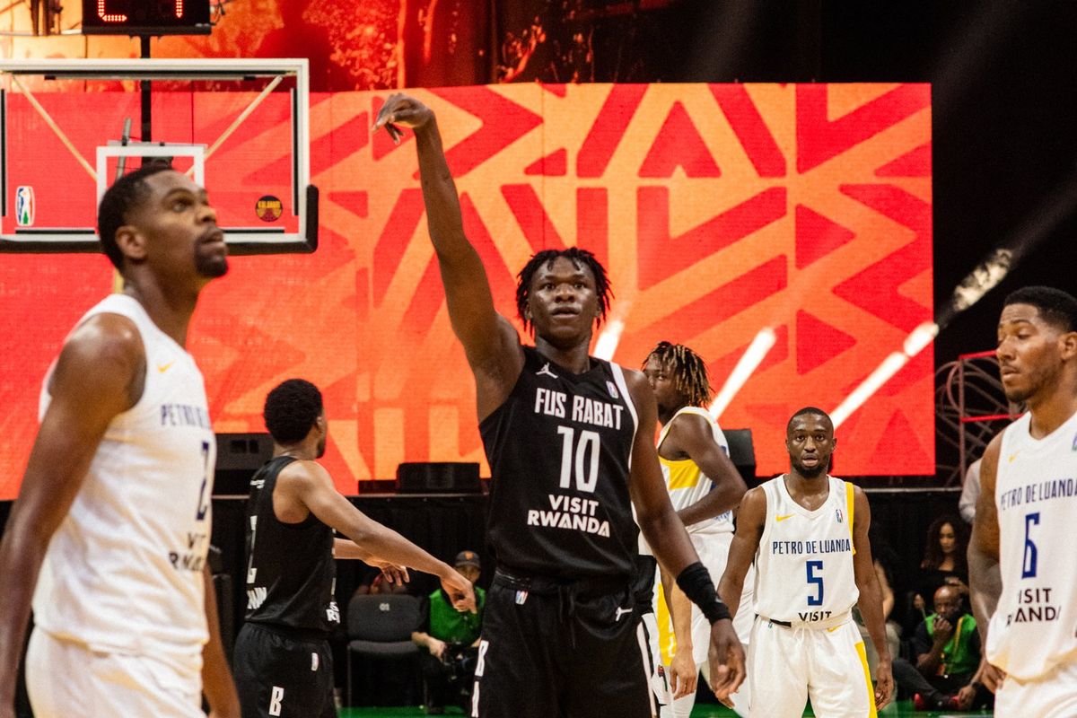 An image from the game between Petro de Luanda and Fus Rabat in the 2024 edition of Basketball Africa League.