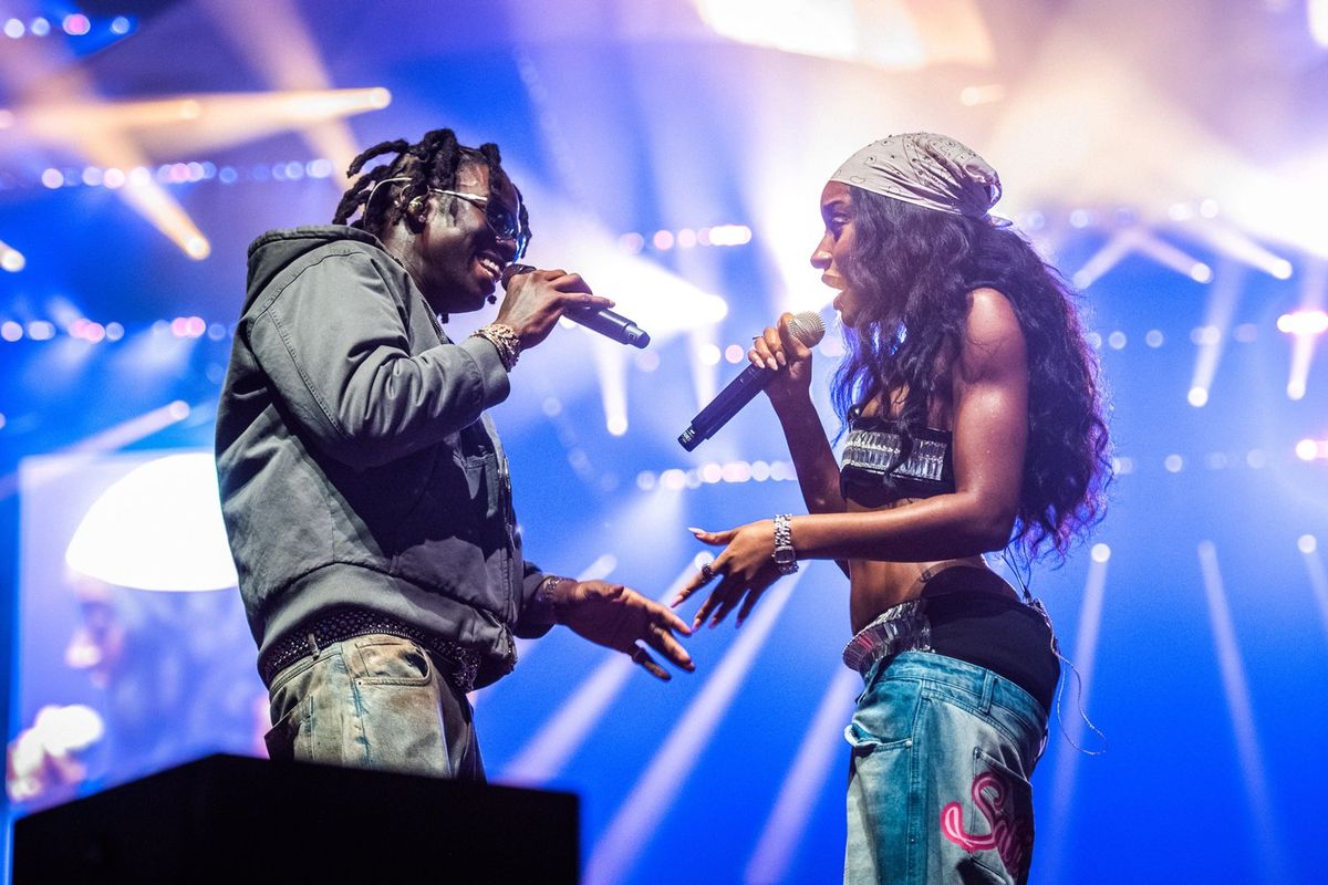 An image of Mavin’s artistes Rema and Ayra Starr performing at The 02 Arena on November 14, 2023.
