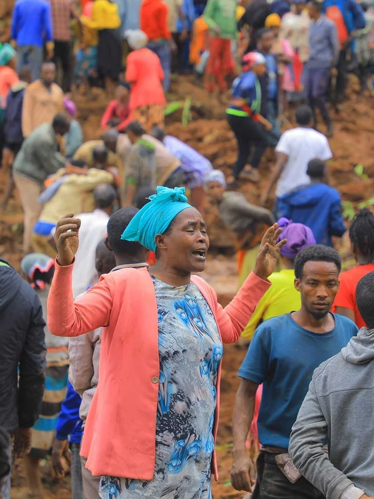 Search and rescue efforts continue after landslide in the Gofa region of southern Ethiopia on July 23, 2024.